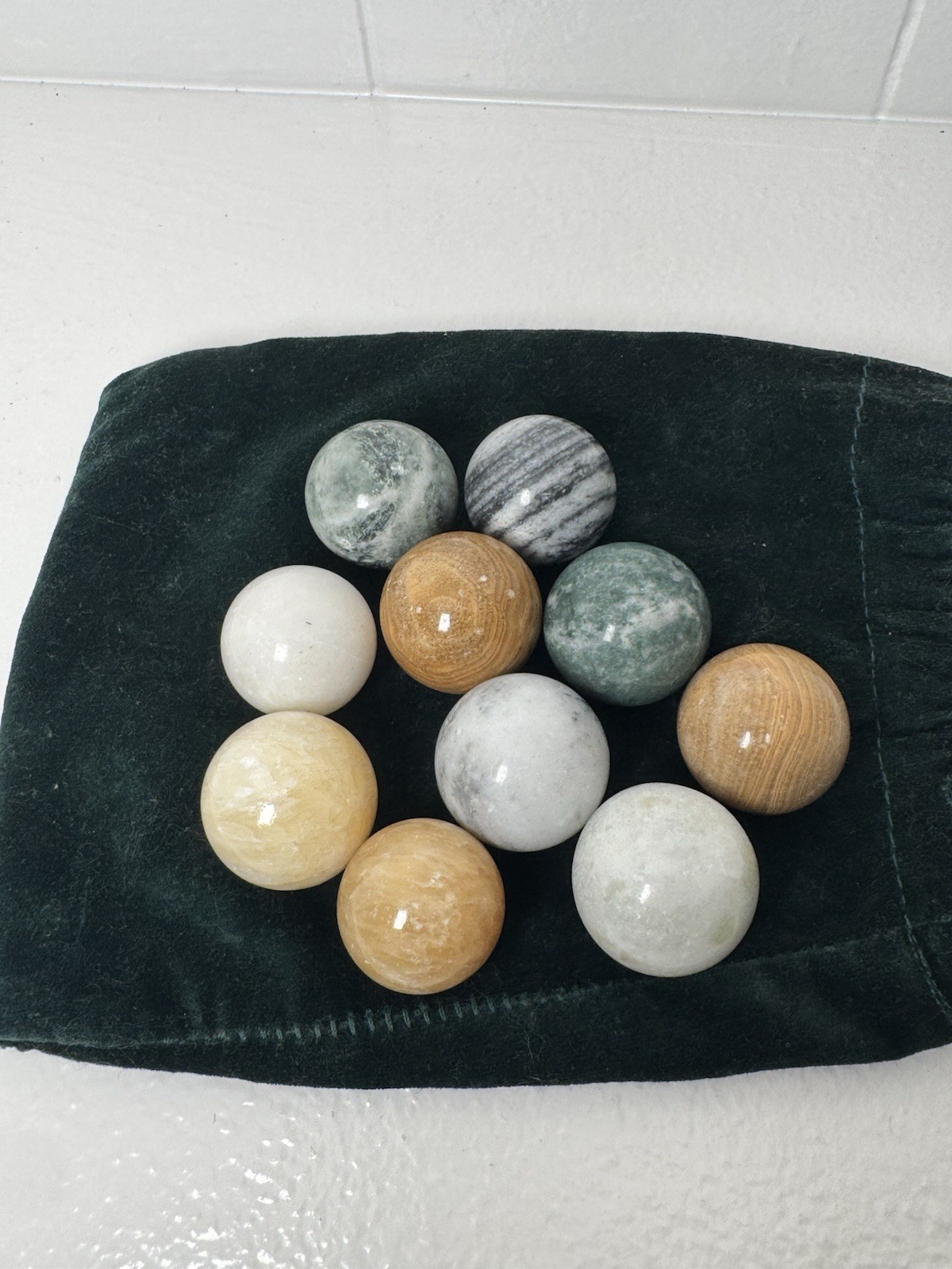 10 Replacement Bombay Company 1994 Solitaire Polished Authentic Marbles G5