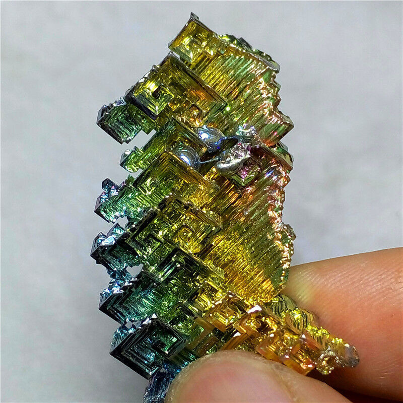 26.6g BISMUTH Crystal Cluster Iridescent Colorful Rainbow Hoppered From USA #C8