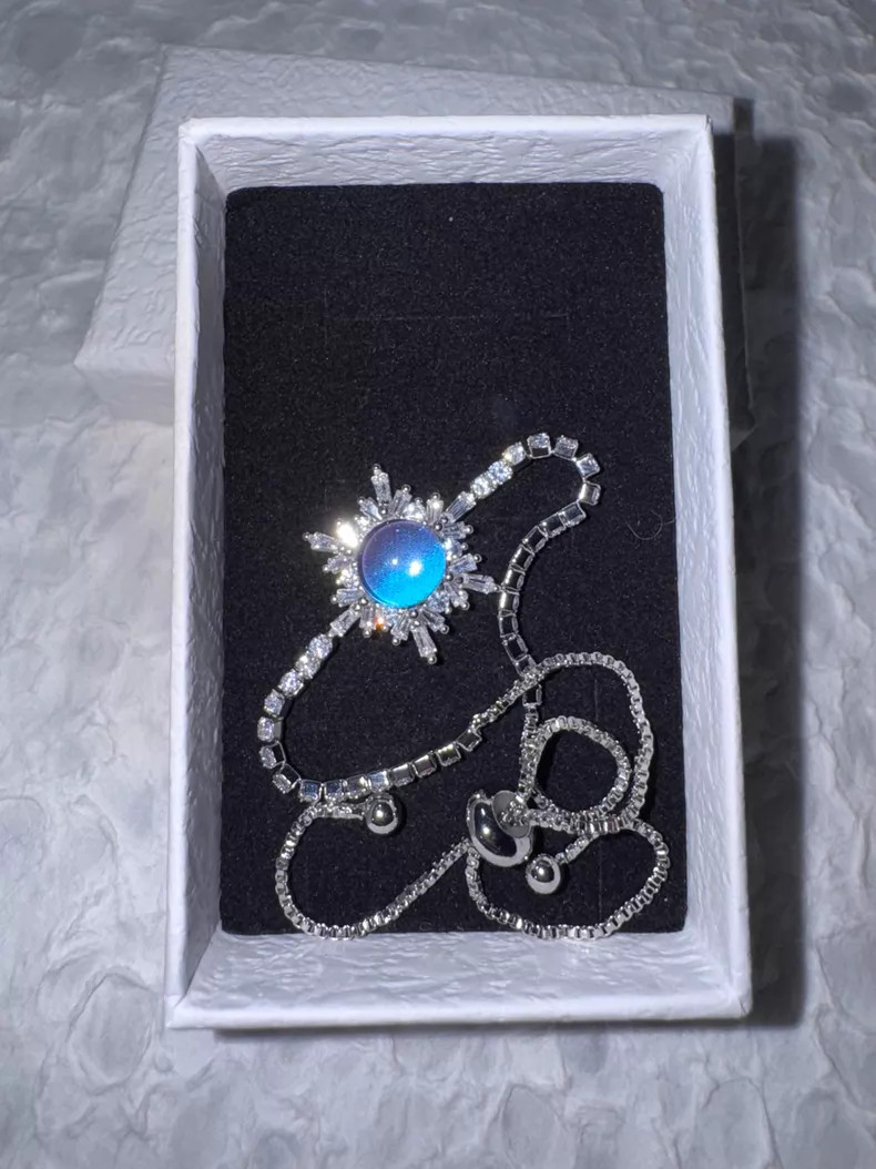 Handmade Blue Morpho Butterfly Wing Jewelry Set, Snowflake Design, Gift for Her