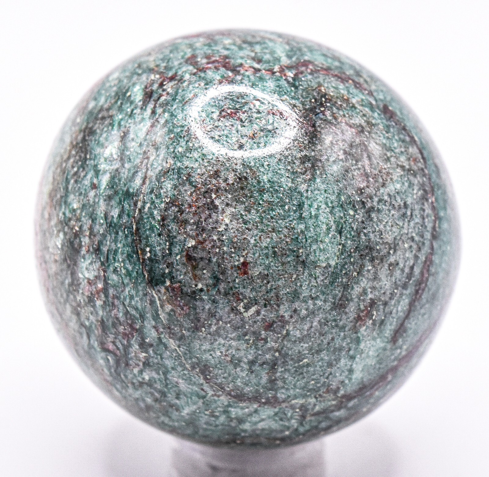 41mm Green w/ Inclusions Quartz Sphere Polished Natural Crystal Mineral – India
