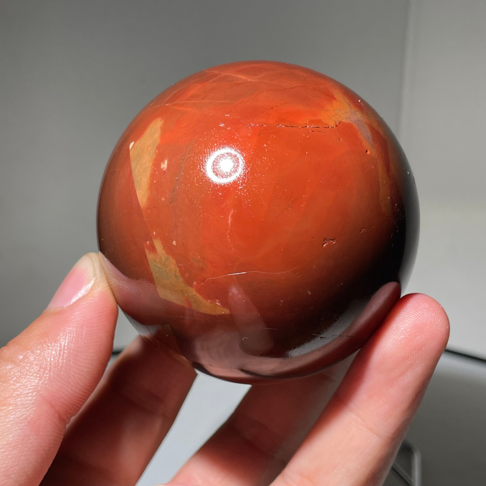 Rare 449g Polished Orbicular Ocean crystal Jasper Sphere Reiki Healing + Stand