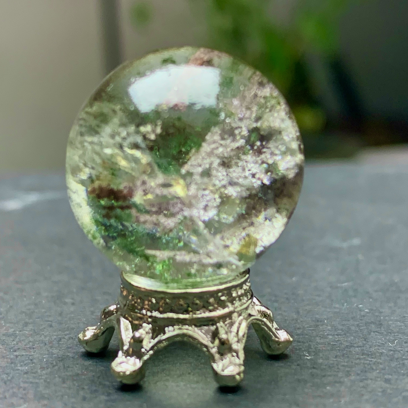 11G Natural Beautiful Higher Quality Garden Quartz Crystal Sphere Restoration