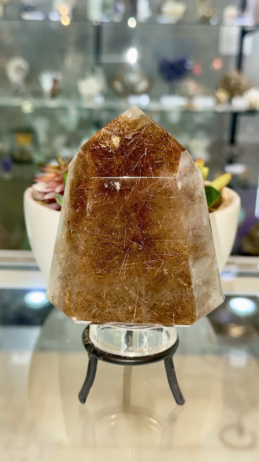 Golden rutile quartz Tower