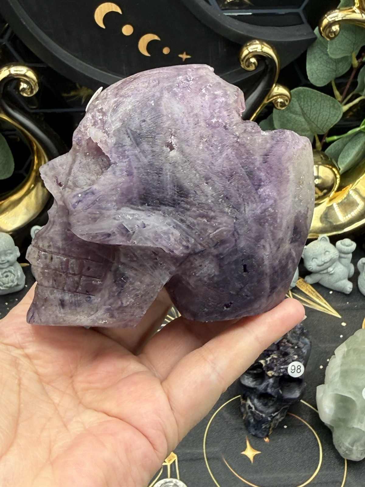 Natural Fluorite Skulls Raw Specimen Feather cube blue purple green free ship
