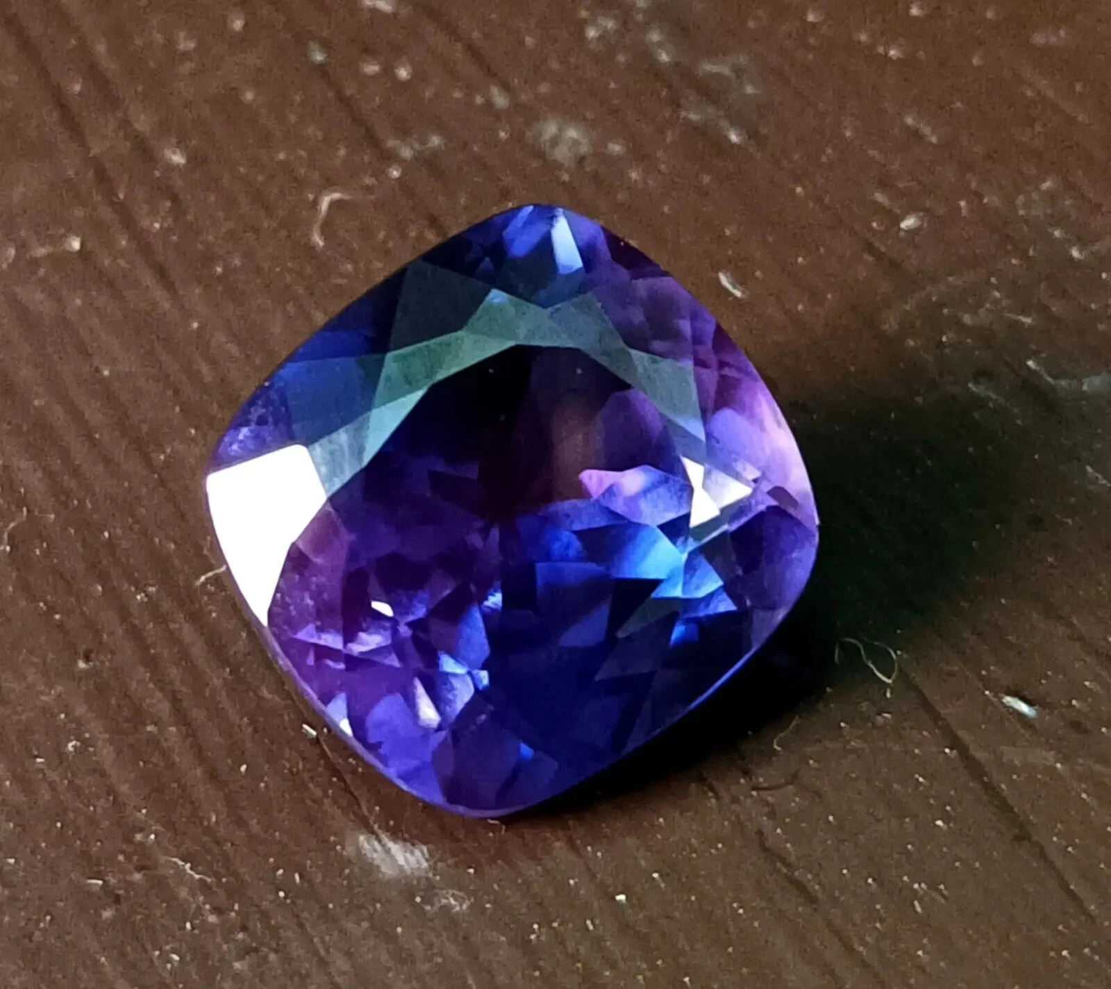 NATURAL Ceylon Bi-Color Boysenberry Sapphire Cushion Loose GEMSTONE 10.2 Ct+