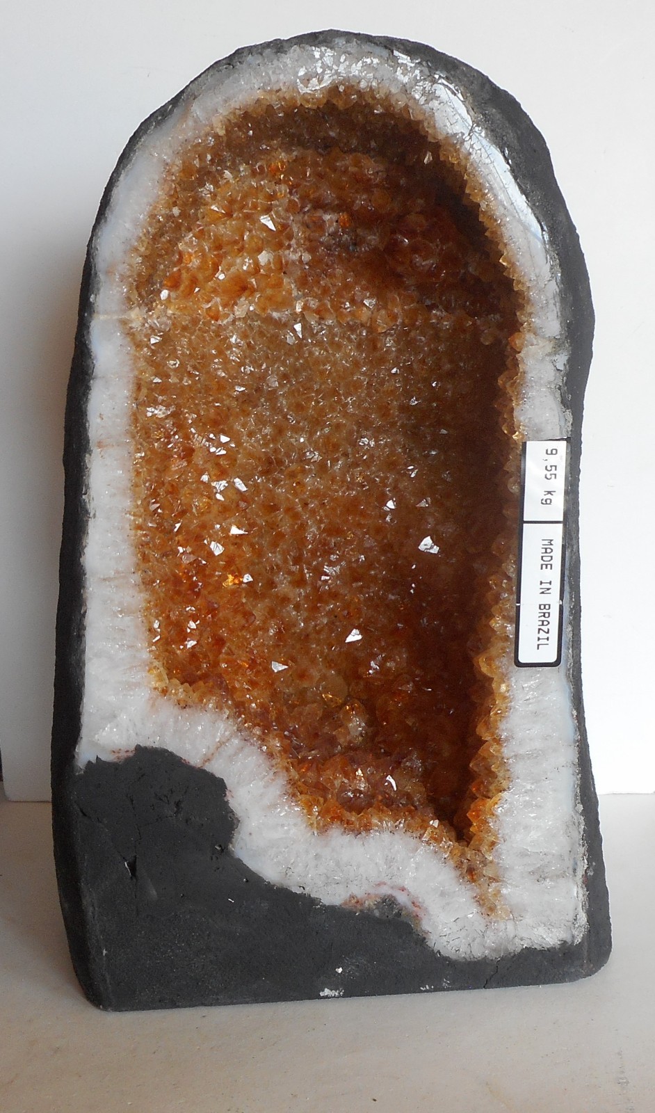 Natural Citrine Quartz Crystal Cluster Geode. Healer . 11.5″ Tall . 21 Pounds