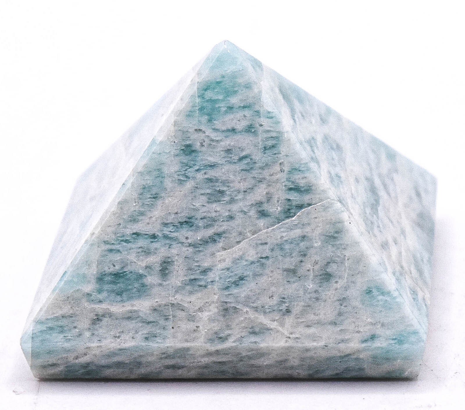 32mm Blue Green White Amazonite Pyramid Polished Natural Feldspar Stone – India