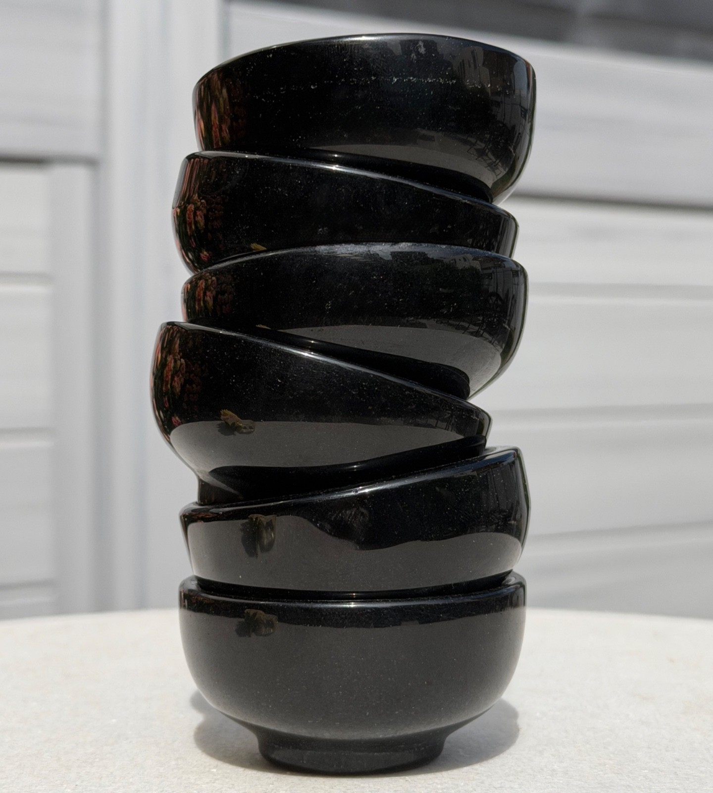 Wholesale Lot 6-8Pcs Natural Black Obsidian Mixed Bowls Crystal Healing