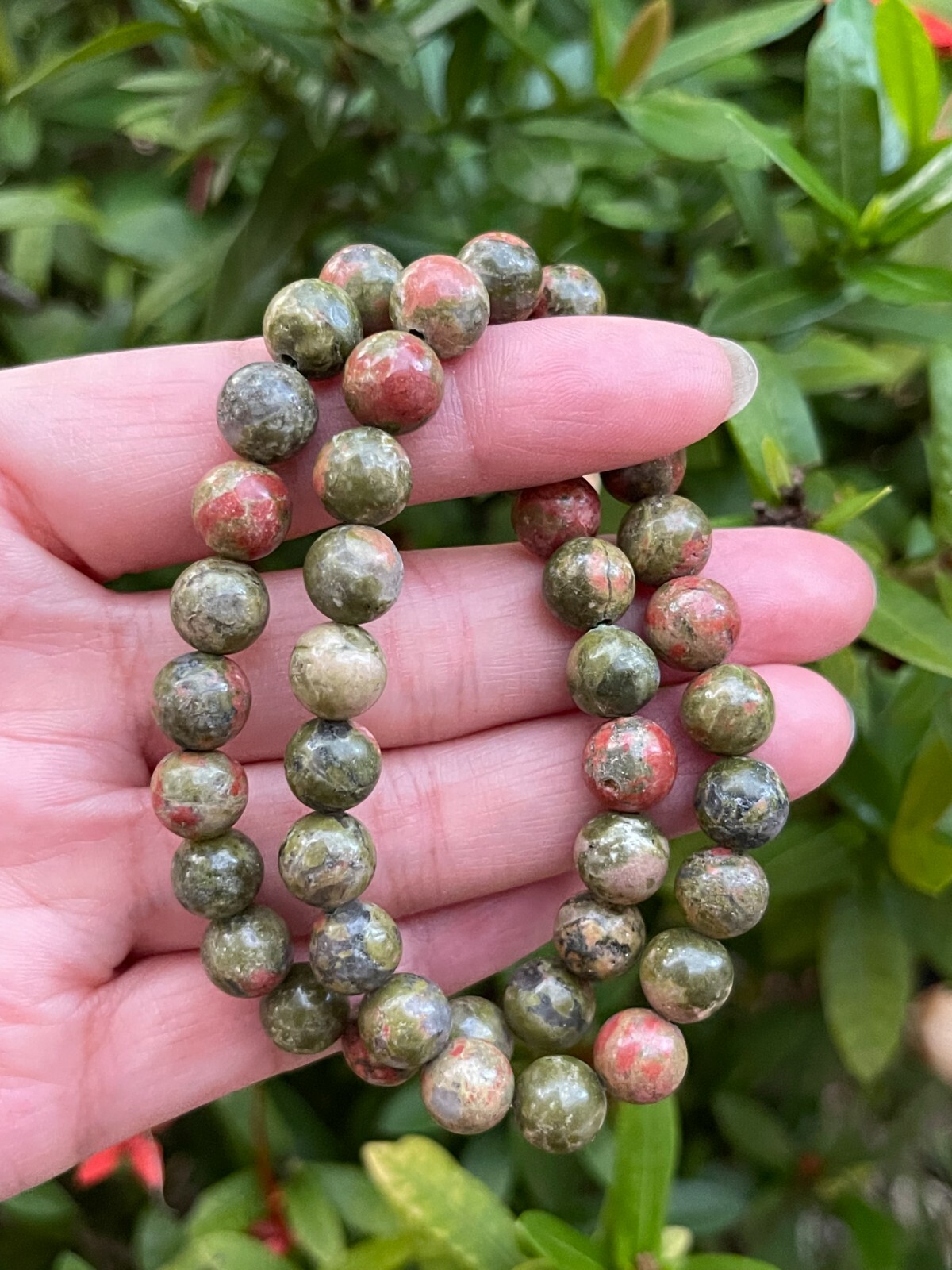 Grade A++ Unakite Bead Bracelet 8mm, Genuine Unakite Gemstone Bracelet, Bulk Lot