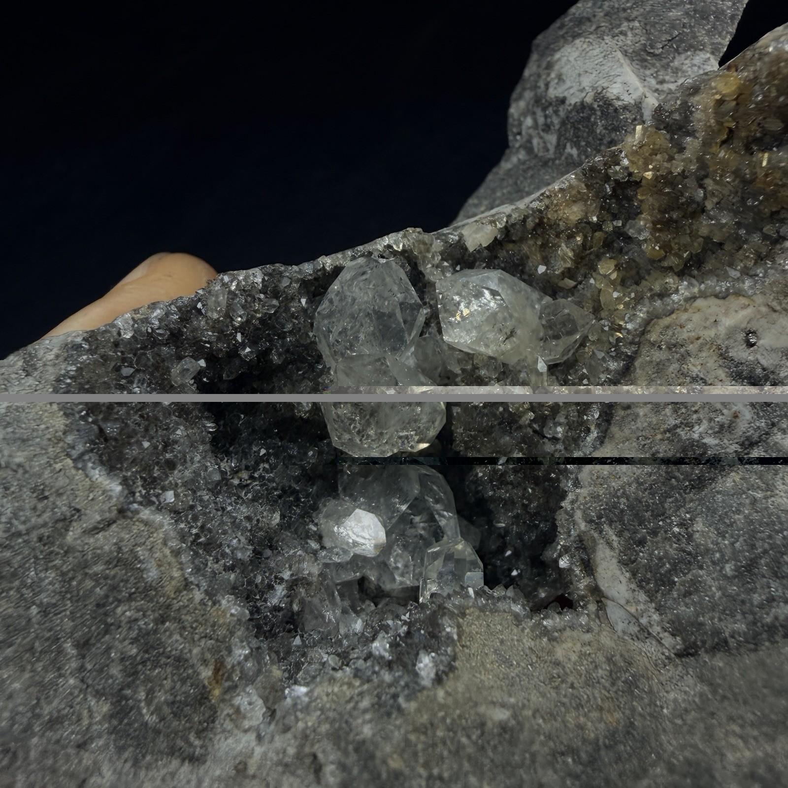 Herkimer Diamond Quartz Crystals on Druse Vug Matrix / New York *VIDEO*