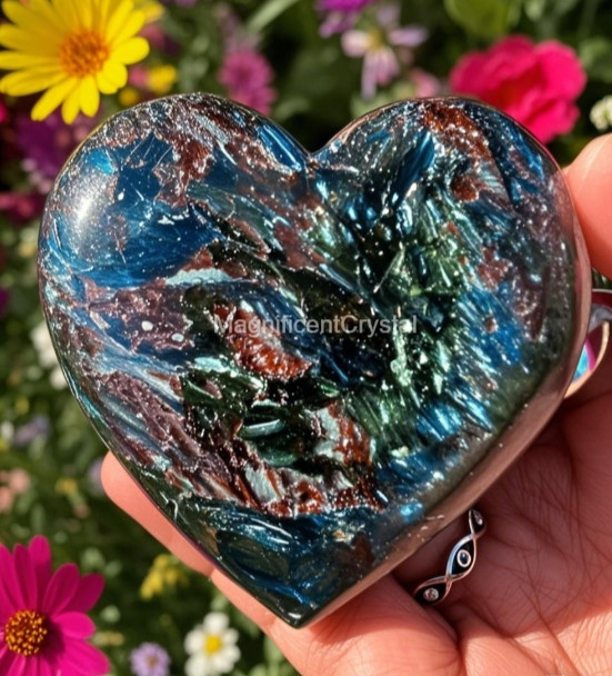 2025NEW 1pc Arfvedsonite Hearts Large Stone Quartz Healing Reiki Gift Home Decor