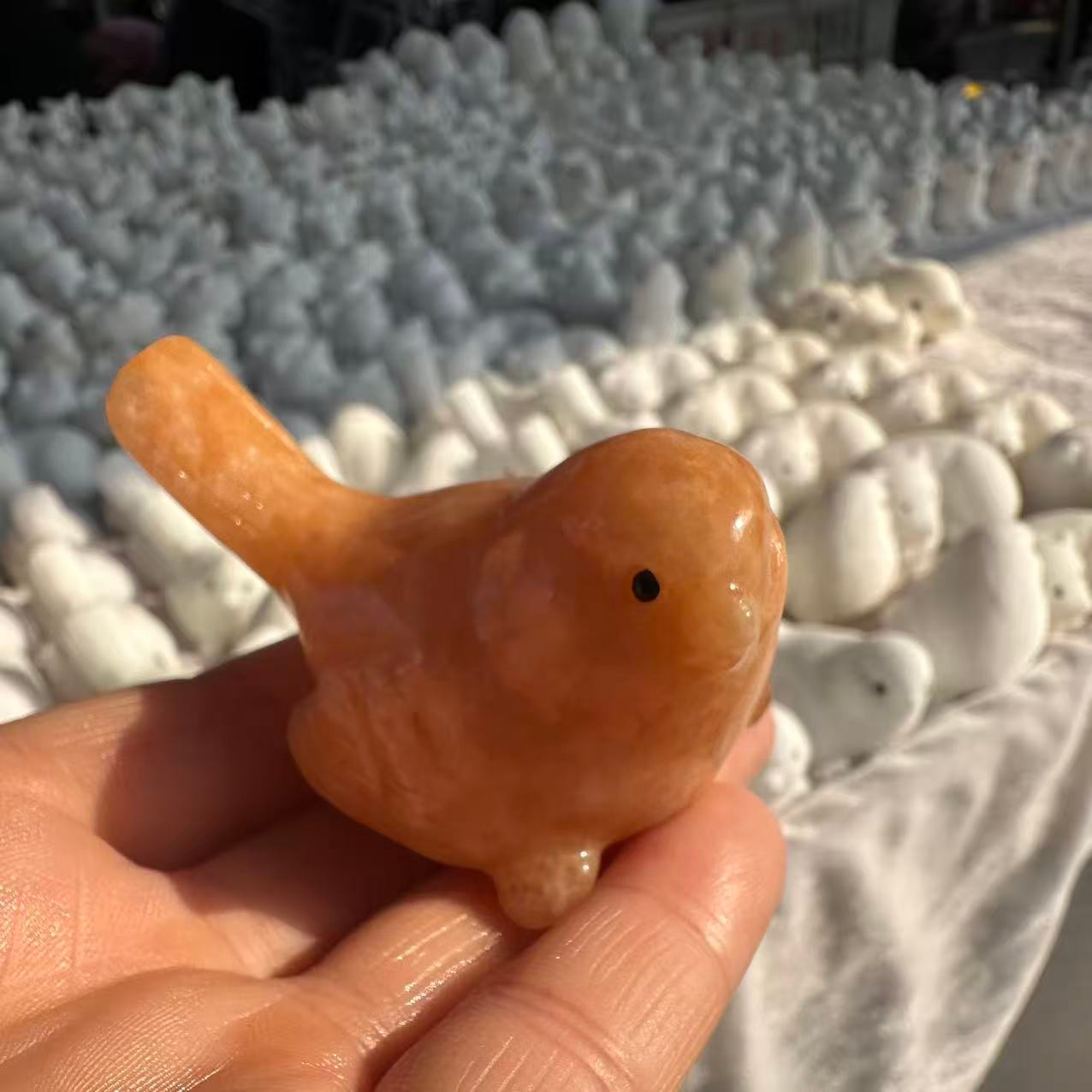 1pc Natural Jade Quartz Carved Bird Skull Crystal Reiki Decor Gift 2.4”