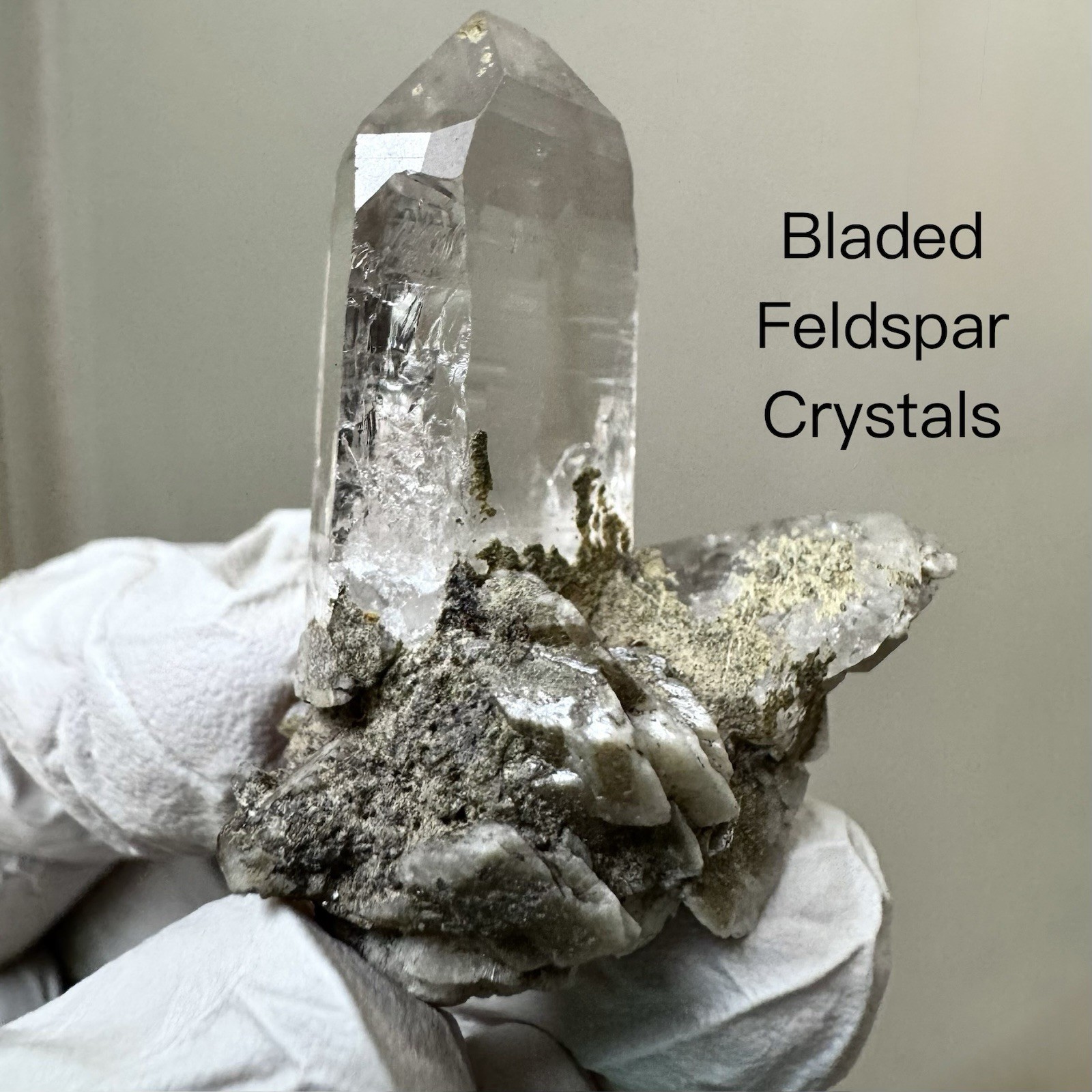 “Mountain Sentinel” Hashupi Himalayan Akashic Quartz on Feldspar & Mica Crystal