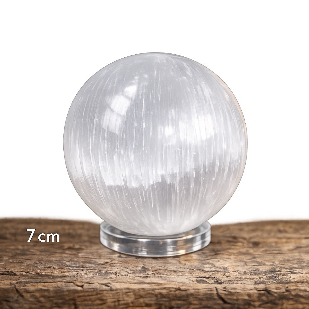 Selenite Sphere 7cm With A Free Plastic Stand