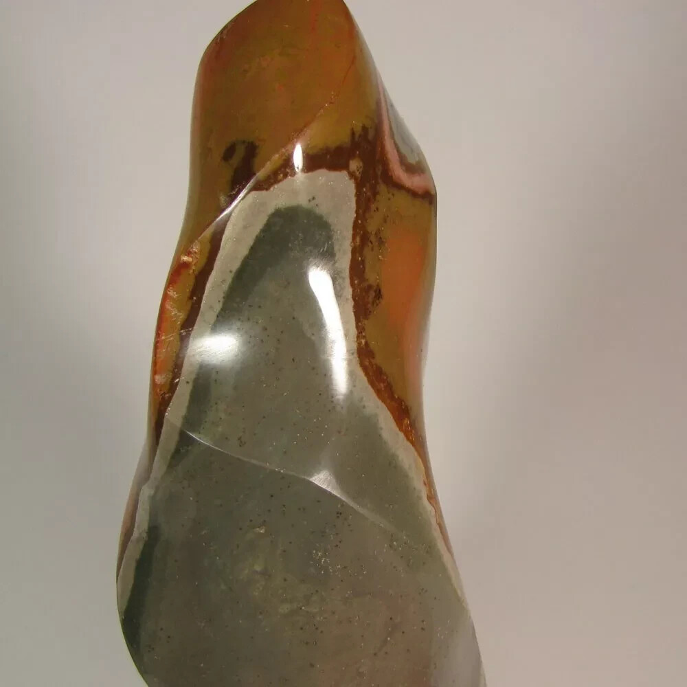 6″ POLYCHROME JASPER FLAME Polished Standup Display – Madagascar – 1.7 lbs.
