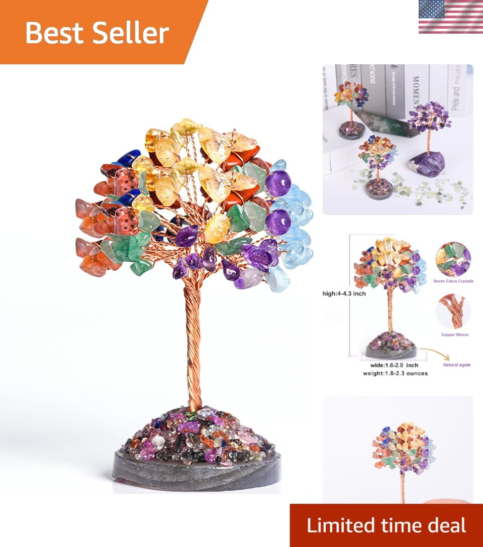 Luxury Seven Chakra Amethyst Crystal Tree – Enchanting Office and Home Decor