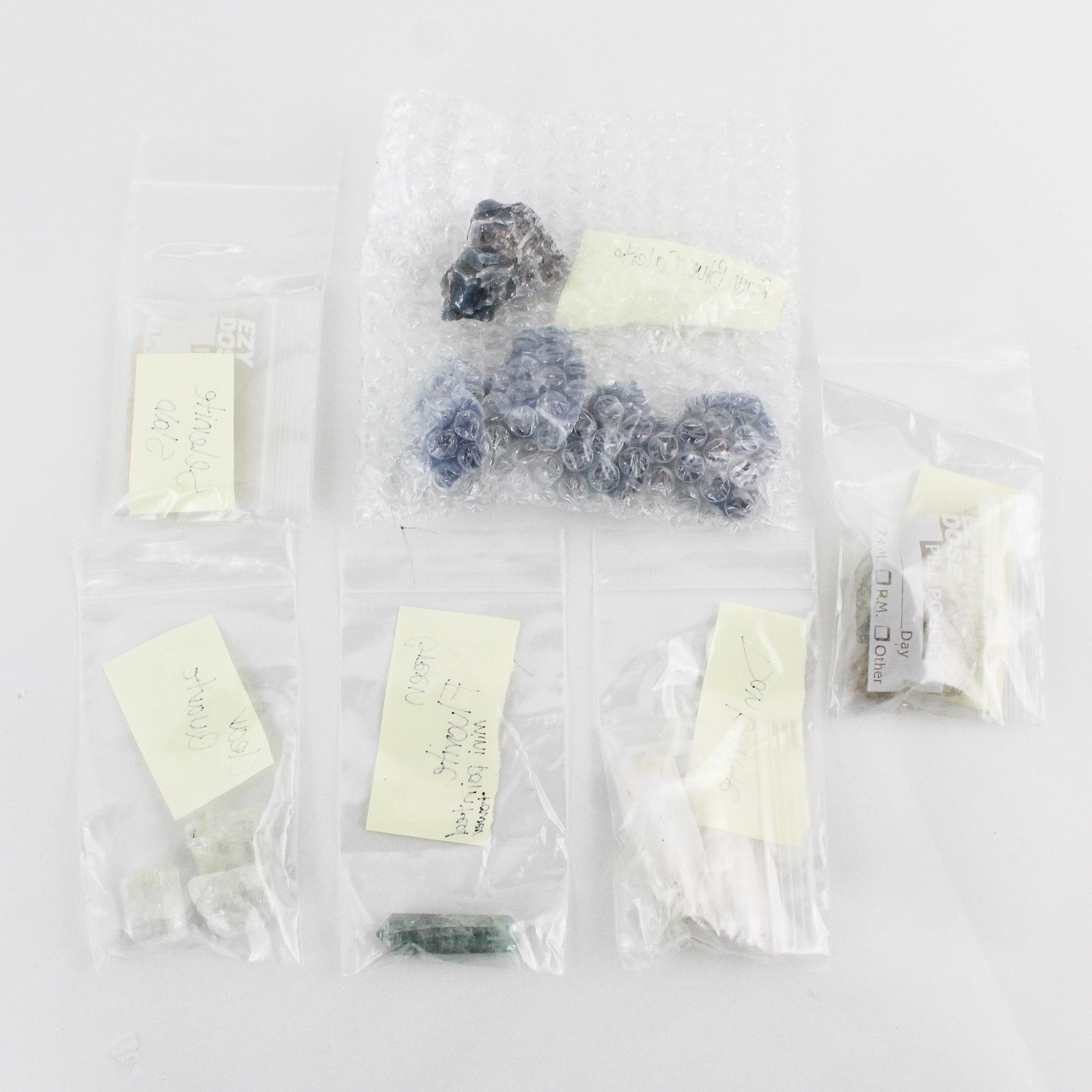Mixed Lot of 18 – Various Types of Raw Un-Cut Crystals Different Sizes and Types