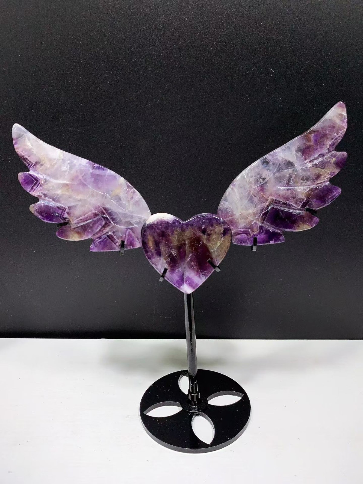 Natural Dream Amethyst Quartz crystal carved Wings of Love Decor heal Gift 1pc