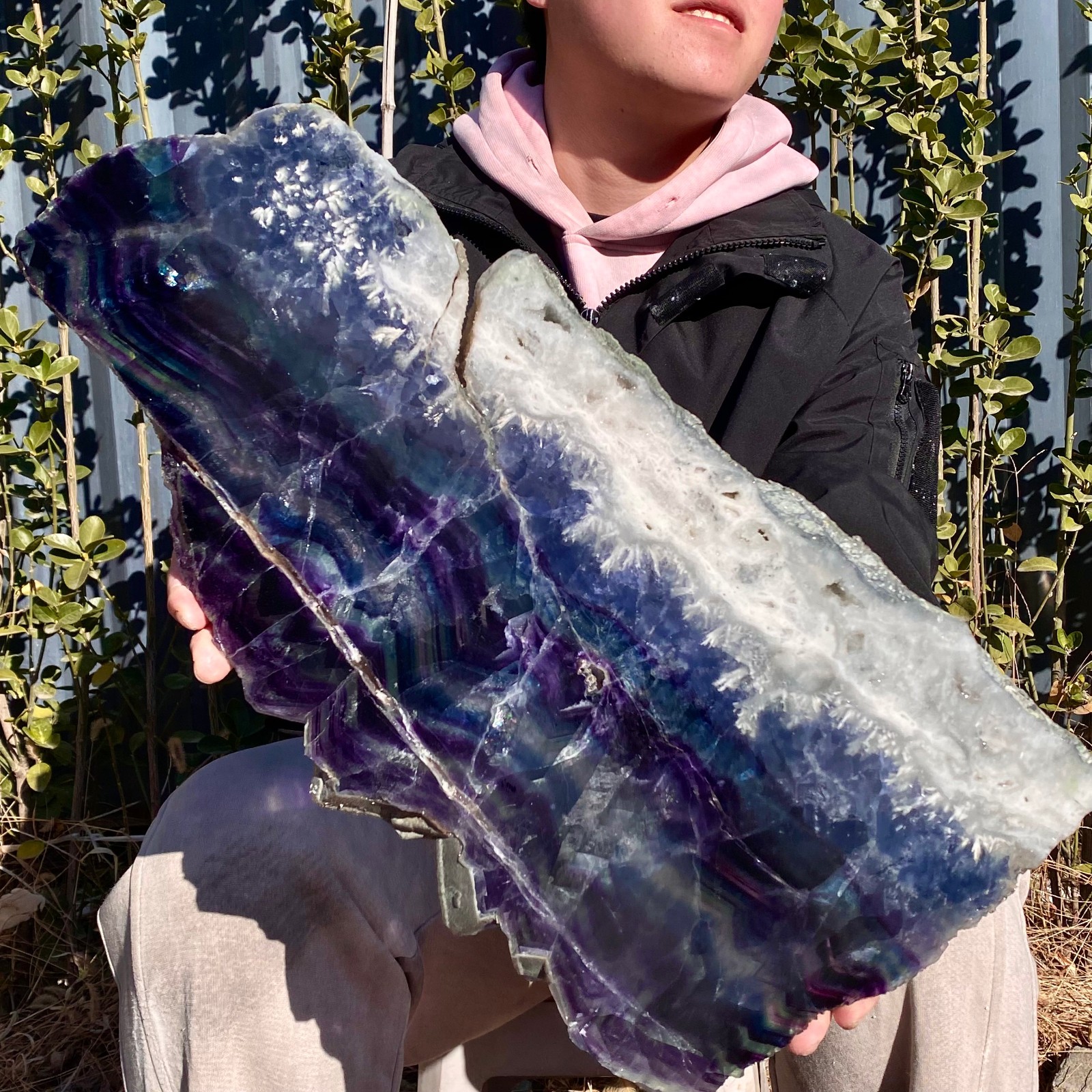 11.46LB Natural beautiful Rainbow Fluorite Crystal flake original stone specimen