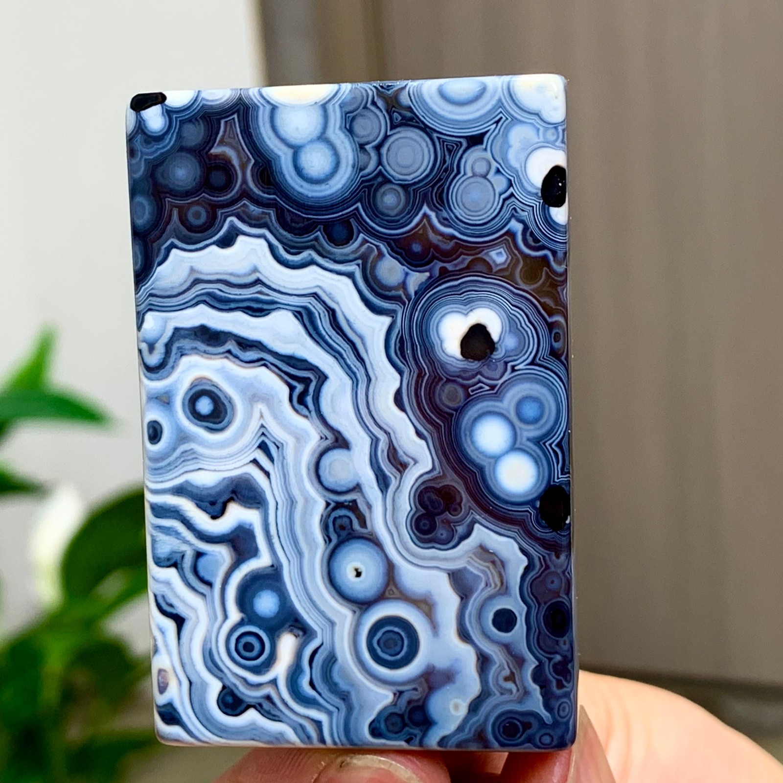 56g Natural Gobi Thousand Eyed Agate tumble palmstone Shape Reiki Chakra Healing