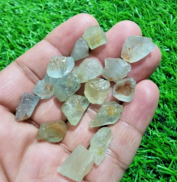 16Pcs Stunning Aquamarine Gemstone Rough Lot 11-18mm Aquamarine Raw Stone Bulk