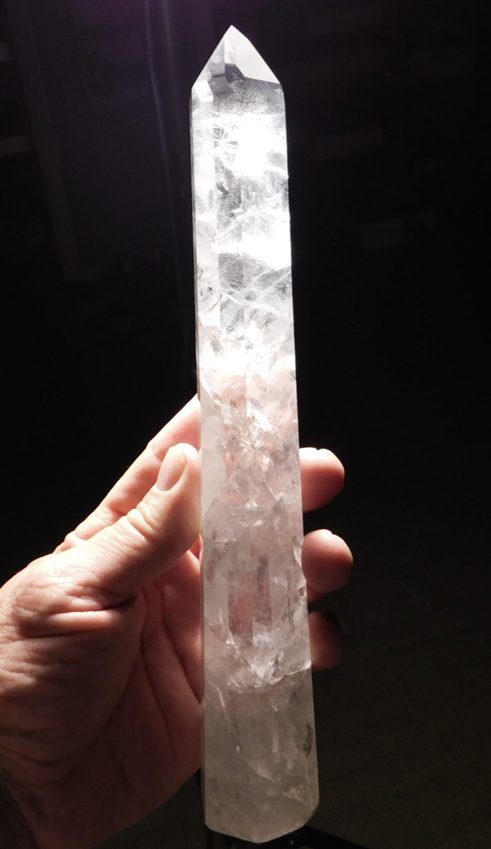 Over TEN INCH! Semi Translucent Quartz Crystal OBELISK Brazil 544gr