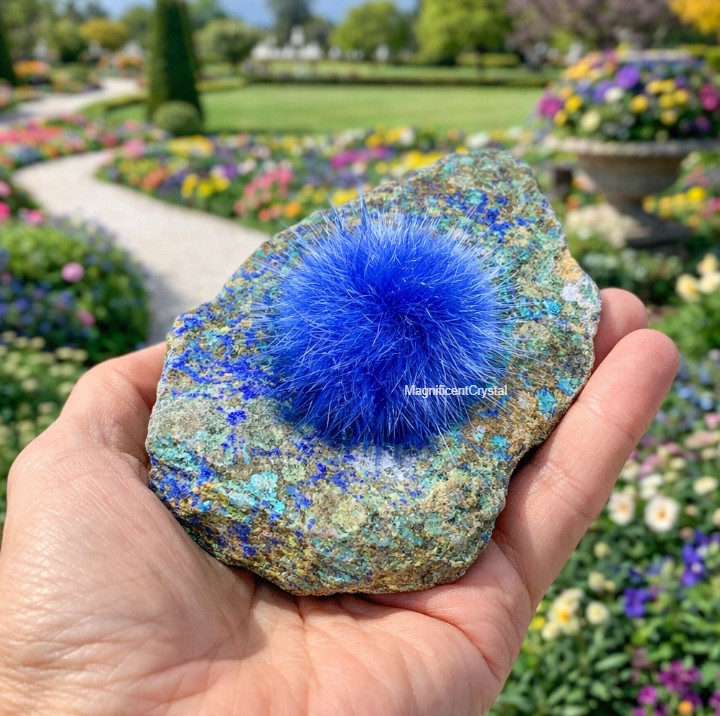 Blue Dandelion Zeolite Crystal Cluster Rare Gemstone Mineral Specimen Home Decor