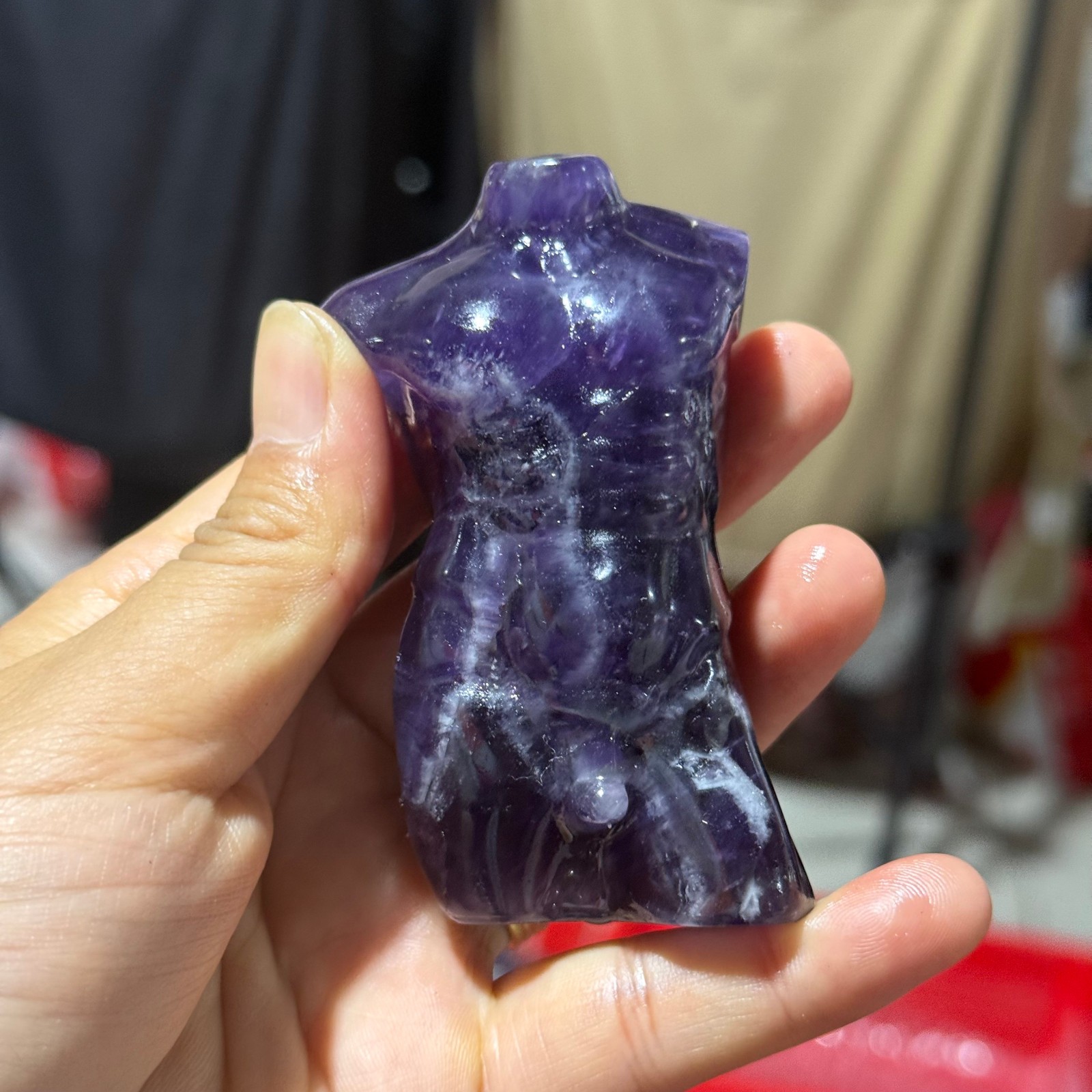 2.8″ natural Dream Amethyst Male model Quartz Crystal Heal 1pc