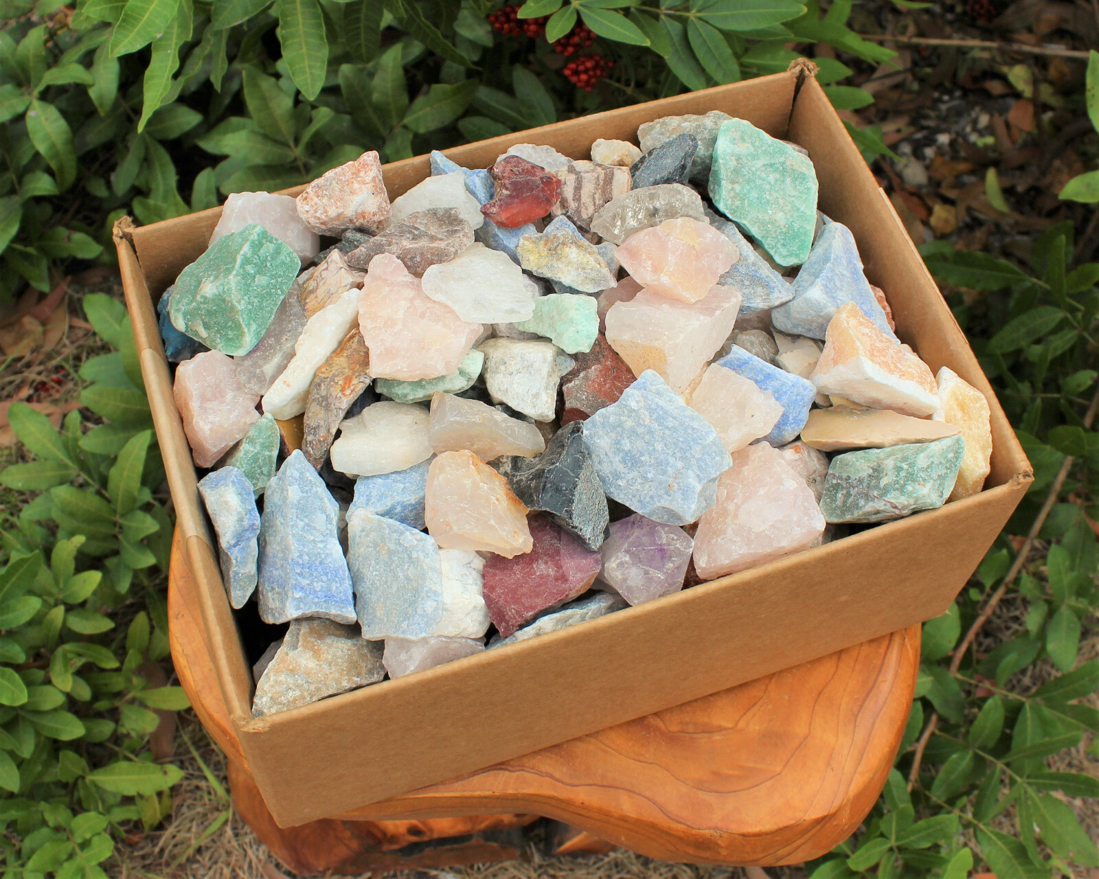 Garden Mix Assorted Rough Stones: 8 lb Bulk Clearance Box (Raw Natural Rocks)