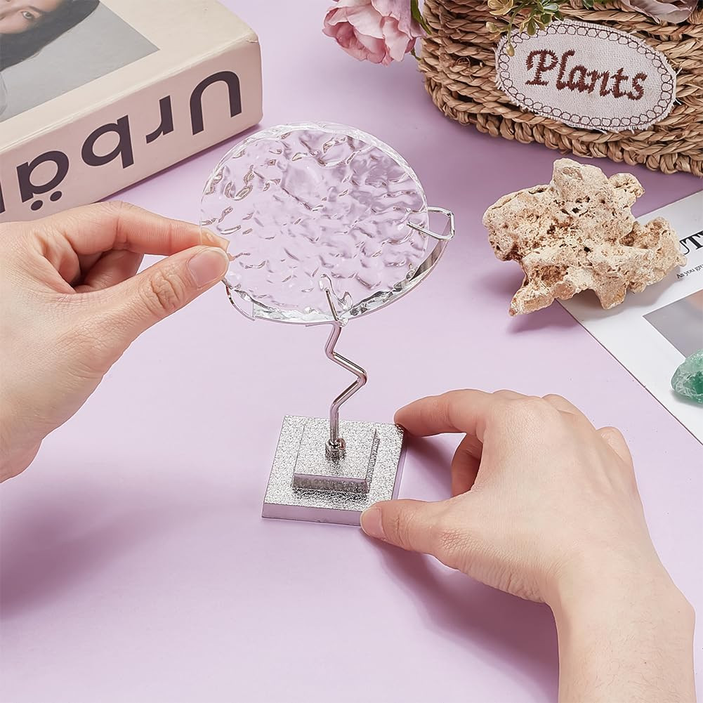 Crystal Ball Holder, Moon Shaped Small Crystal Display Stand Alloy Sphere Displa