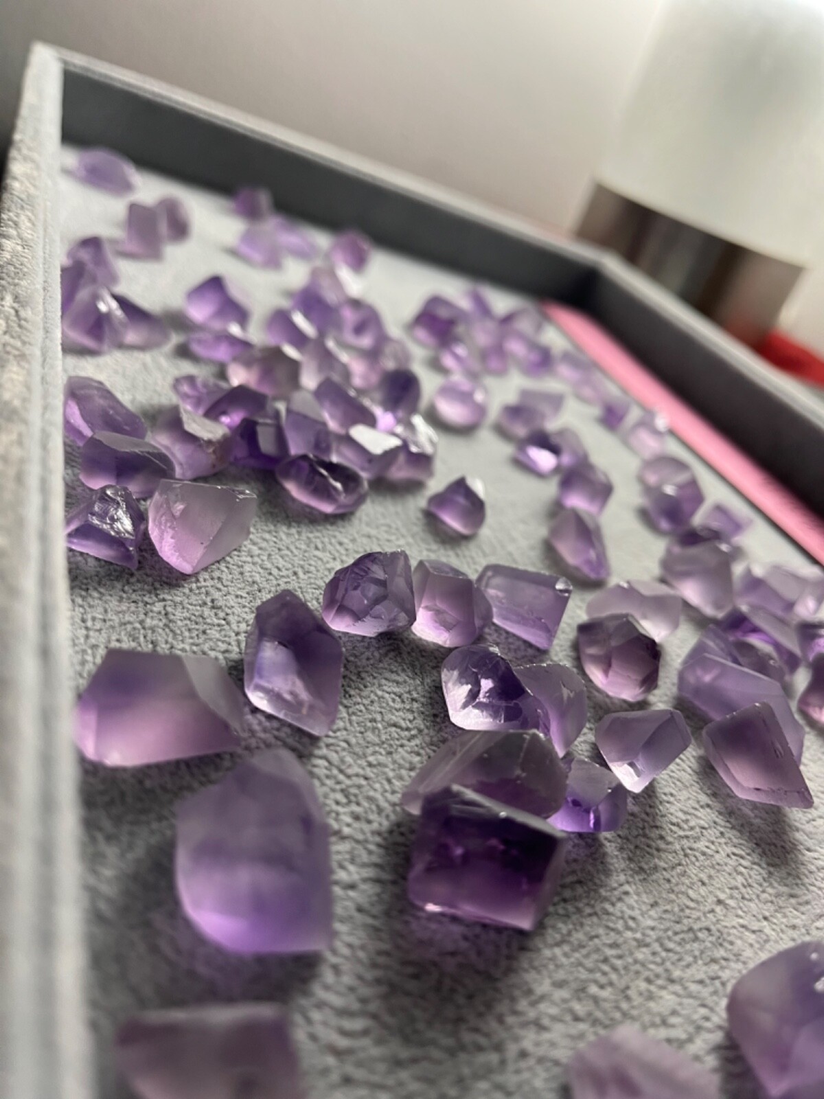 Amethyst gemstones Loup Clean 60 cts / 4-9 gems Natural Crystal Cut polished