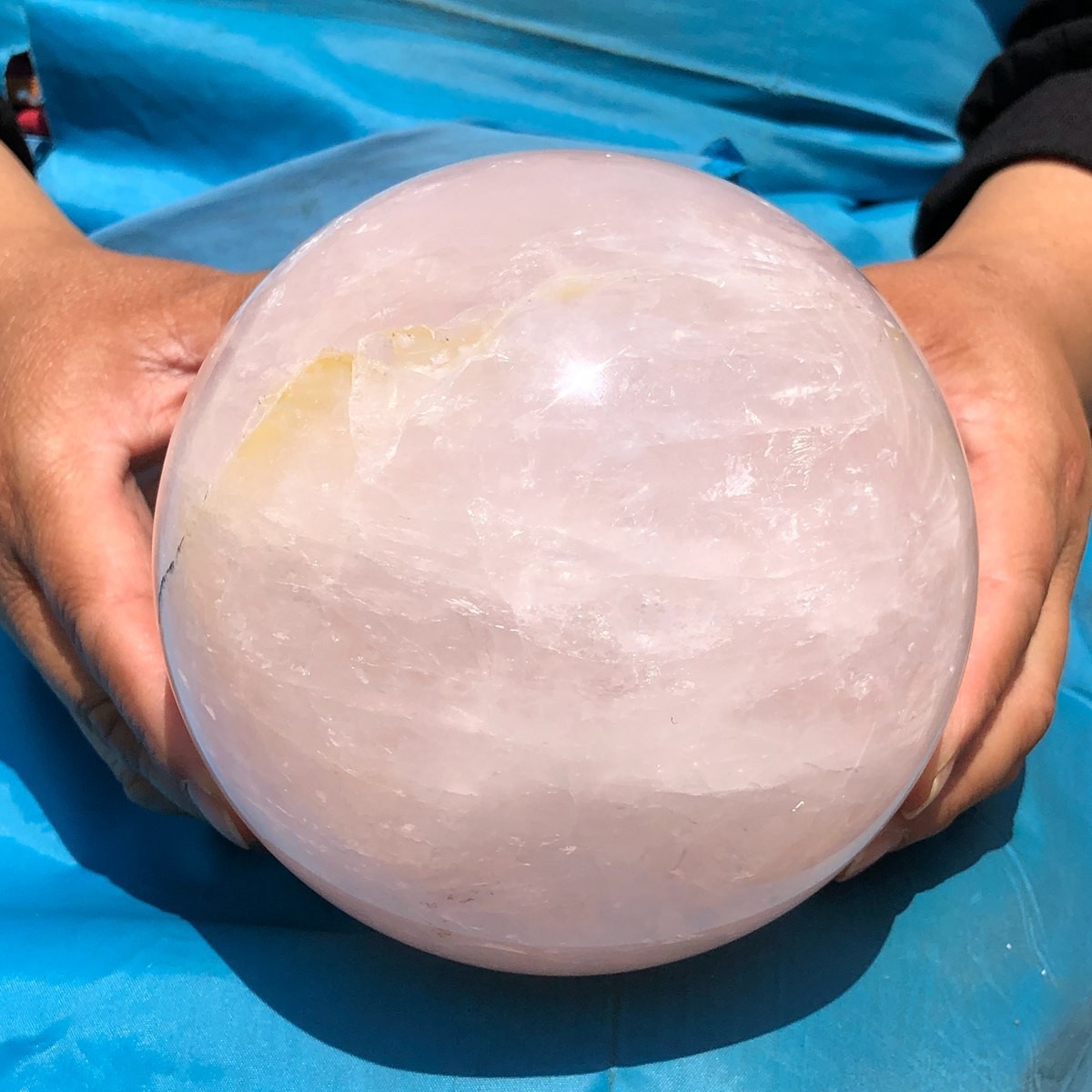 6.13 LB Natural Pink Rose Quartz Crystal Sphere Ball Healing Reiki 5082
