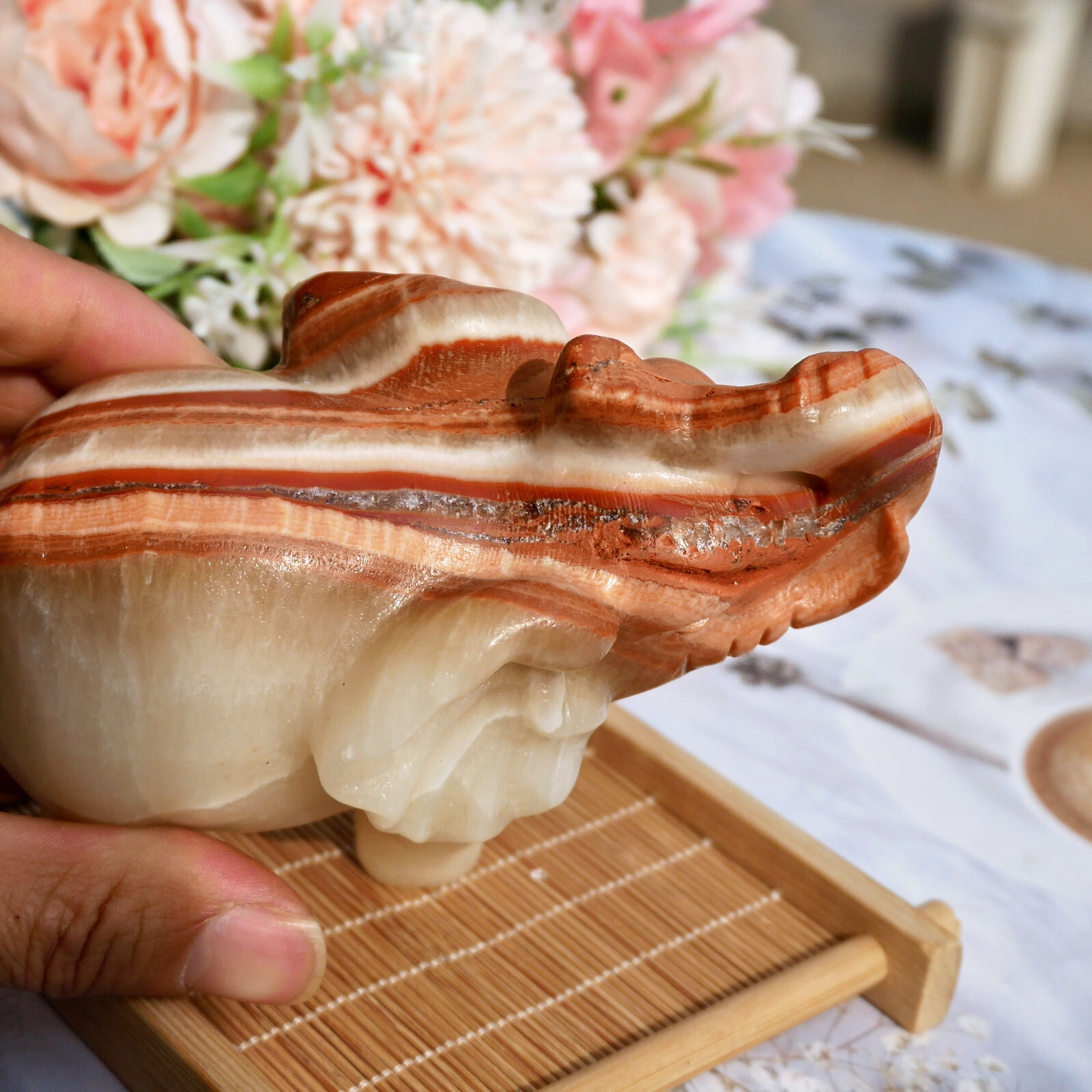 5″ Afghan Jade Elephant Statue Natural Stone Carving Luck Prosperity Feng Shui