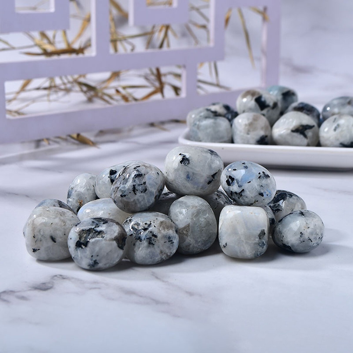 Rainbow Moonstone Tumbled Stone Mineral Specimen Crystal Healing Reiki Gifts
