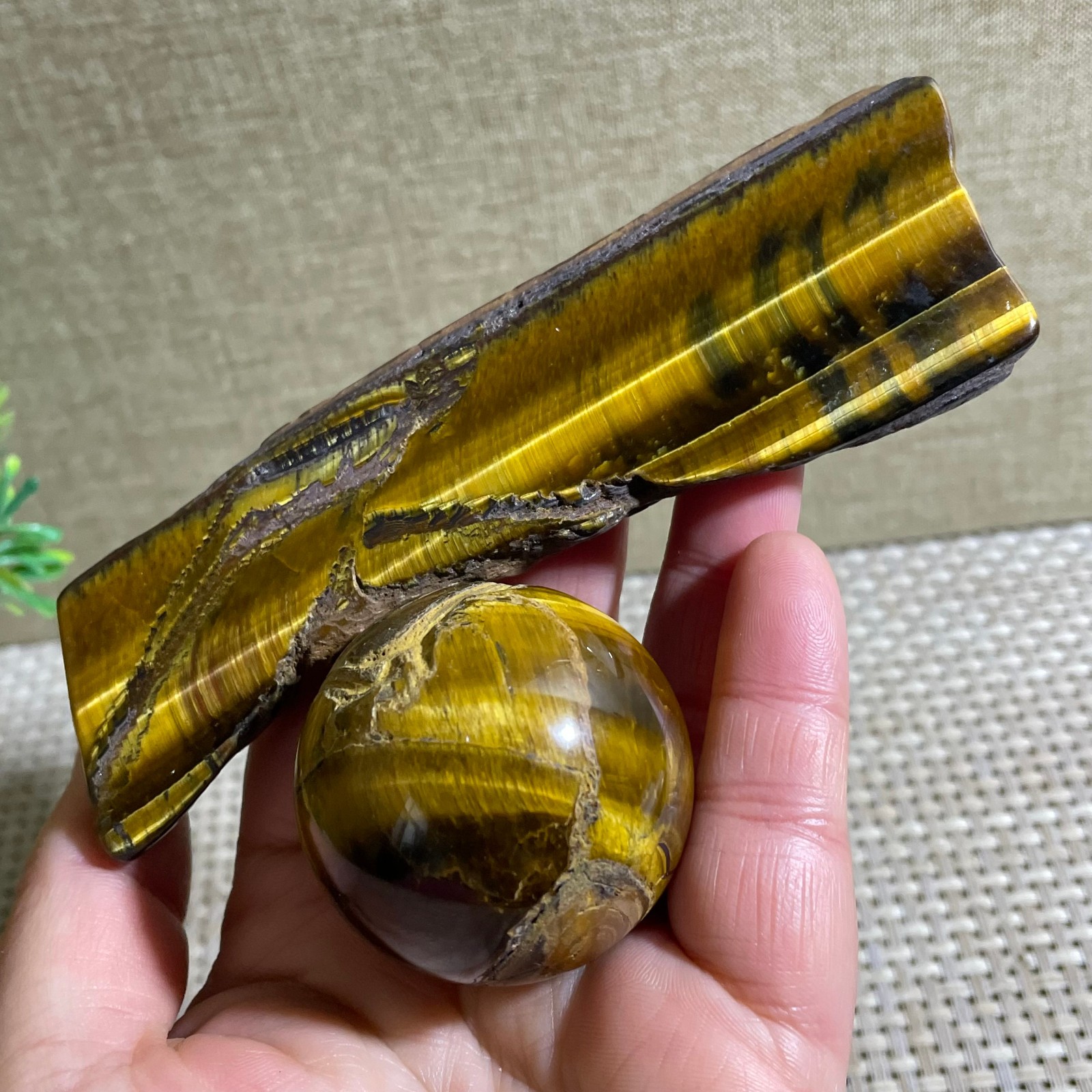 2pcs 194g tiger’s-eye Rough Raw Stone Rock Specimen Reiki healing