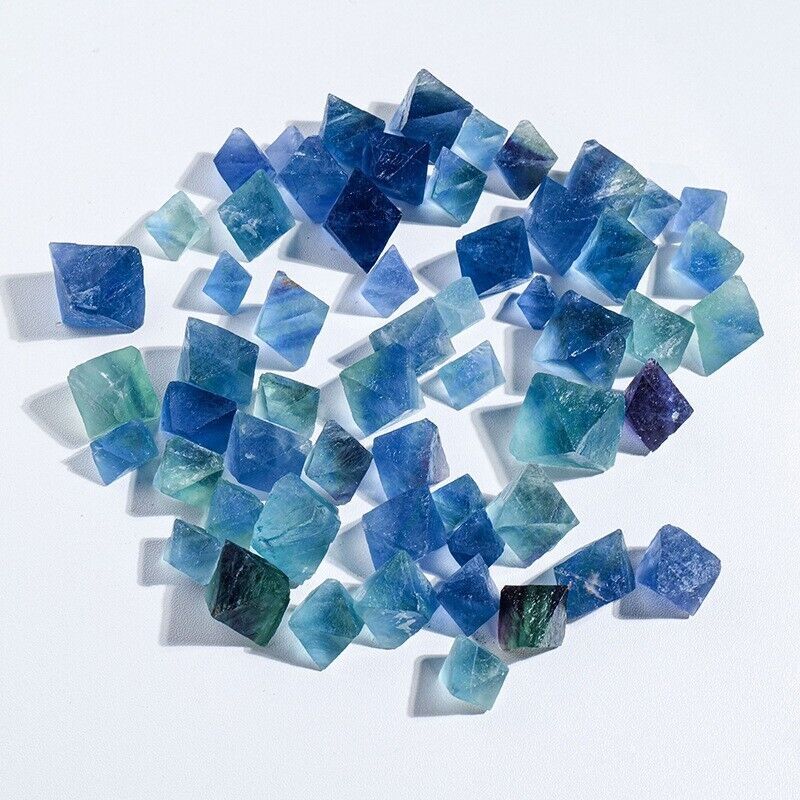 100g/Lot Natural Blue Fluorite Octahedron Crystal Mineral Crystal Healing US