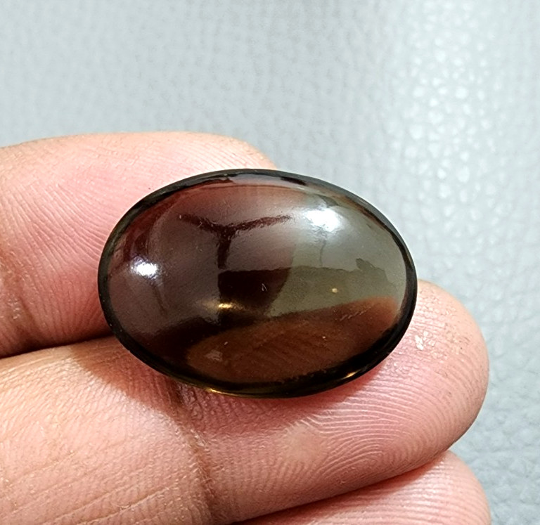 Raw Smoky Quartz 25.6Ct Cabochon Natural Brown Polished Gemstone Collector Piece