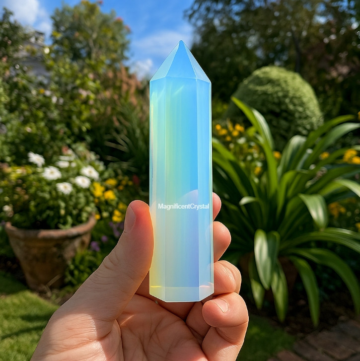 High Quality Opalite Stone Obelisk Tower Point Healing Obelisk Wand Collection