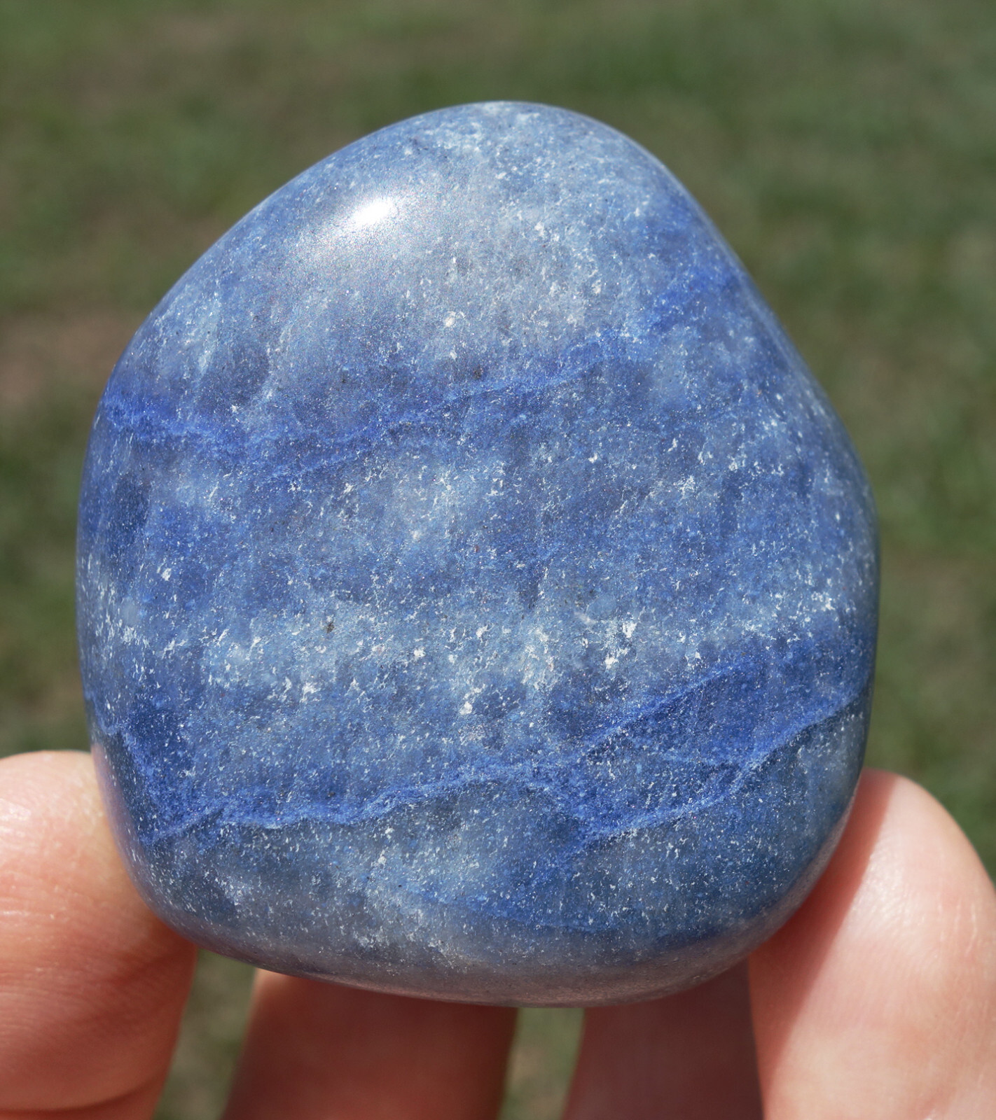 Blue DUMORTIERITE in Quartz Crystal Brazil Freeform Polished New Old Stock #3
