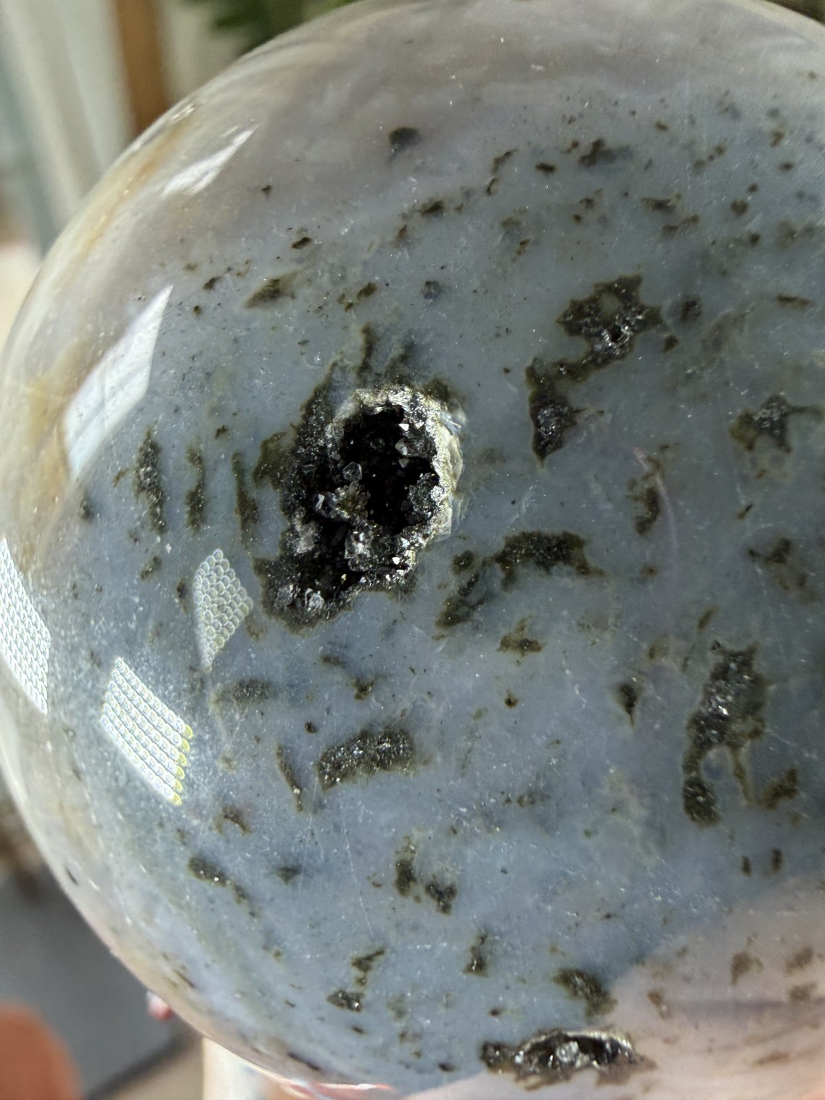 8th Vein Ocean Jasper Sphere – Blue, White, Brown & Green Orbs – 11.43 oz
