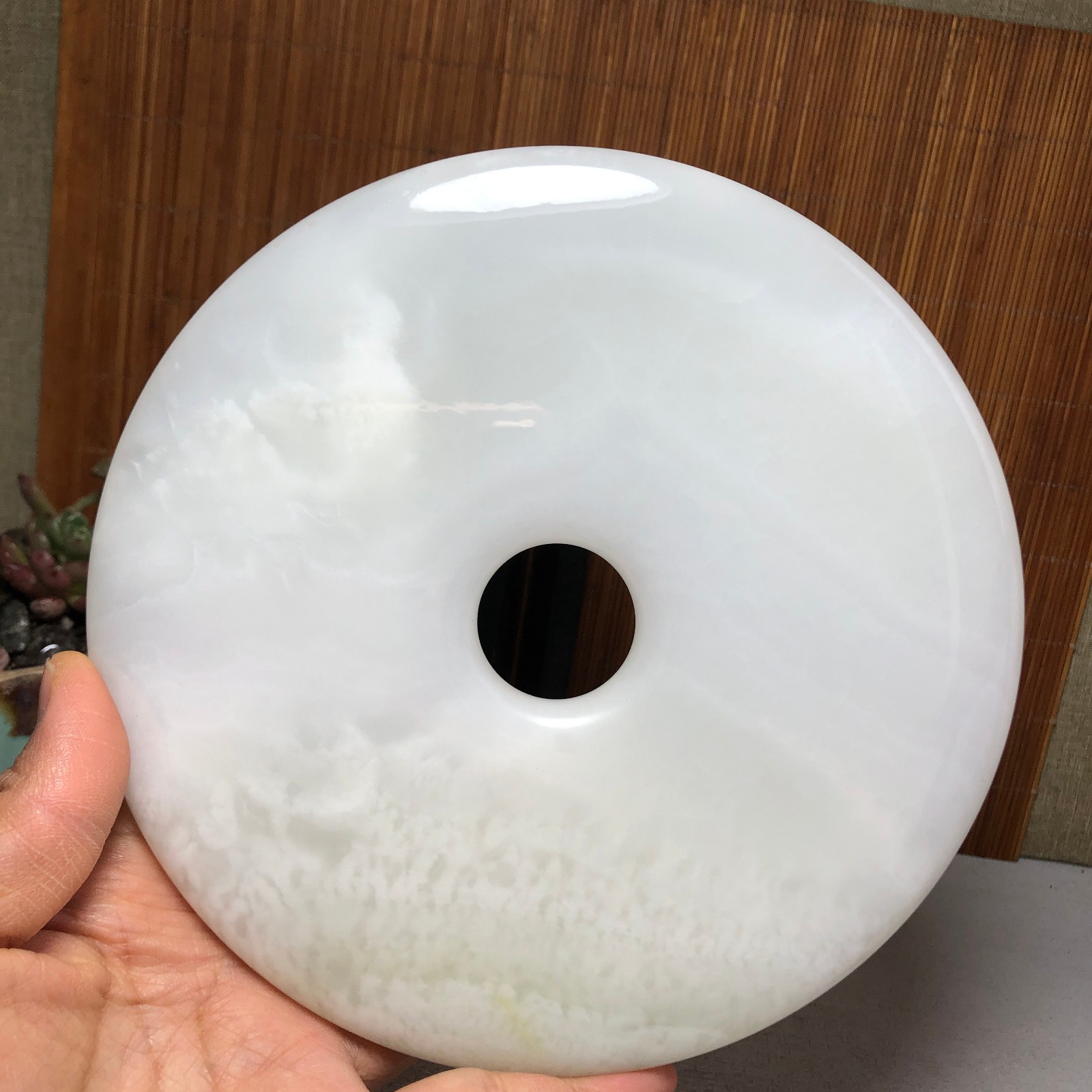 661g Natural Afghan jade hand polished safety buckle shows healing 162mm A4897