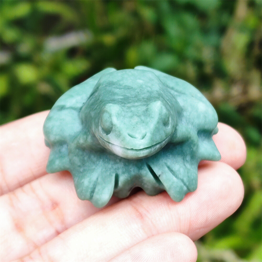 1PC Natural Crystal Quartz Hand Carved Exquisite Frog Crystal Reiki Healing 50g