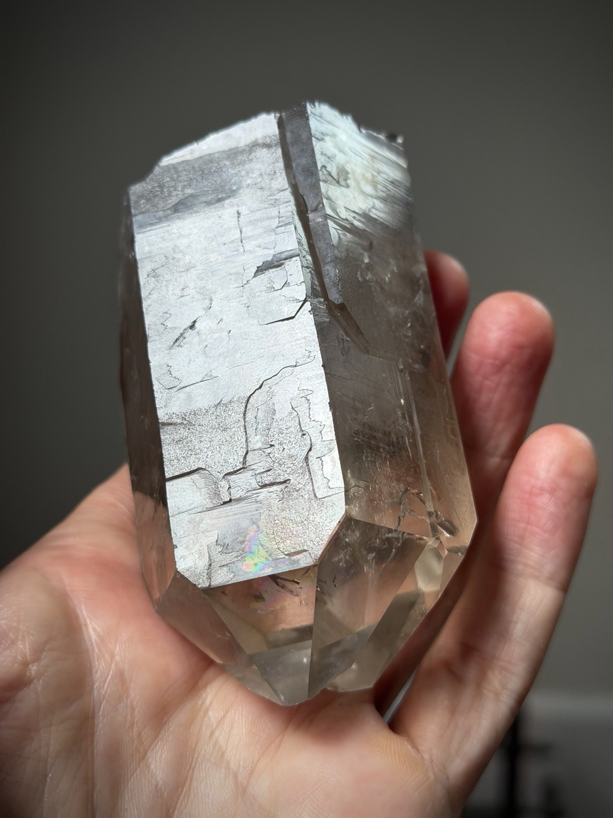 Twin Quartz Crystal Natural Smoky Quartz Rainbow Quartz Crystal Twin Quartz