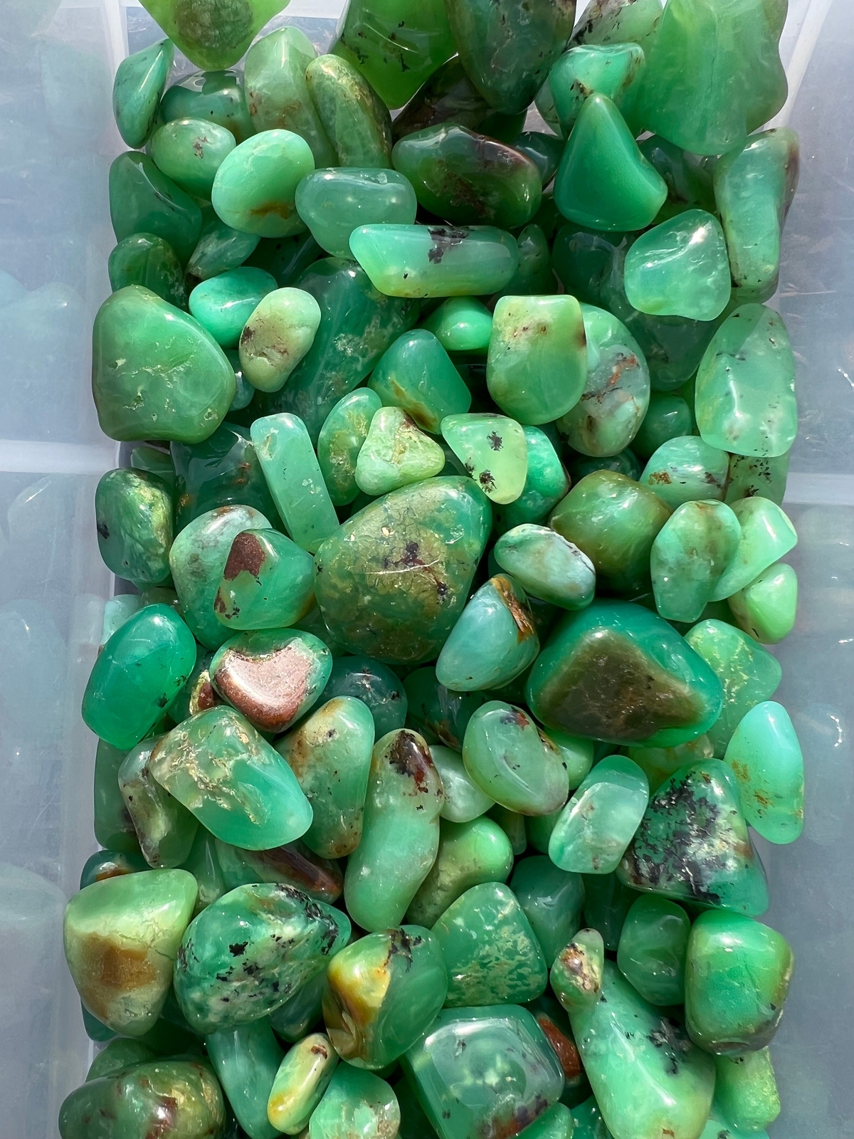Chrysoprase Tumbled Stone, Natural Chrysoprase Crystal from Australia