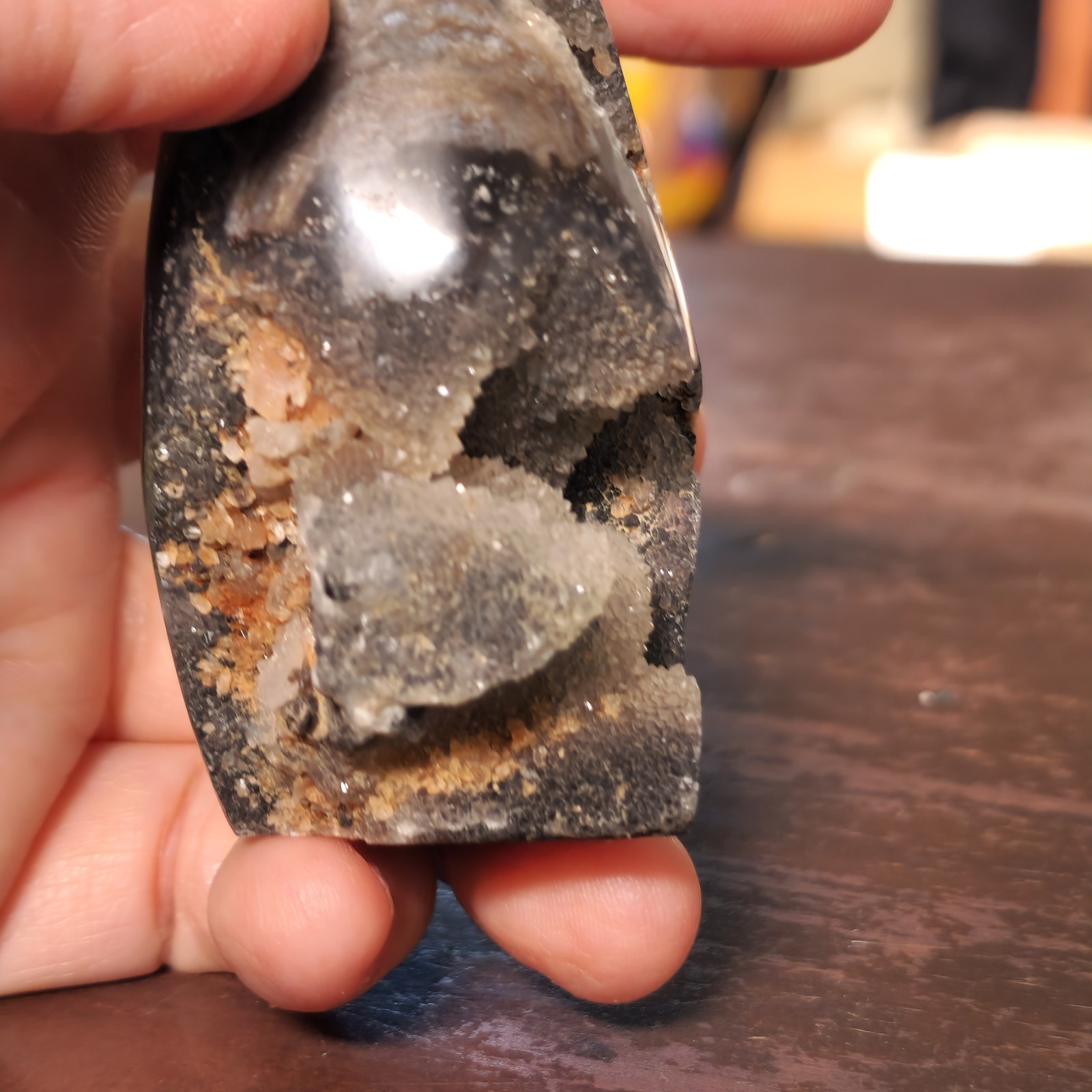 Black Sphalerite Geode Crystal Ornament 3.25″ Tall – USA