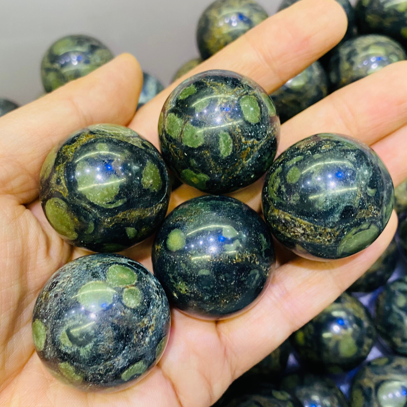 3PC Natural Kambaba Jasper Sphere Quartz Crystal Ball Reiki Healing 30MM