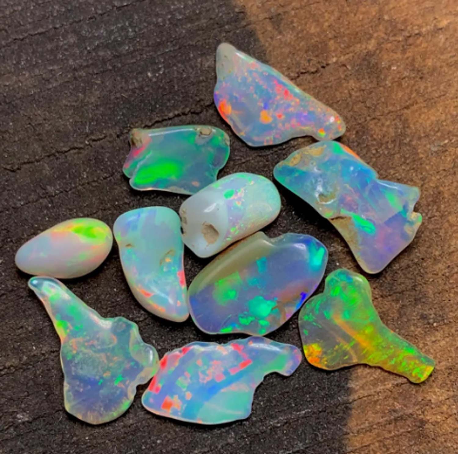 05 Pcs Ethiopian Raw Opal Healing Polished Fire Stone Crystals Rough 08 to 13 mm