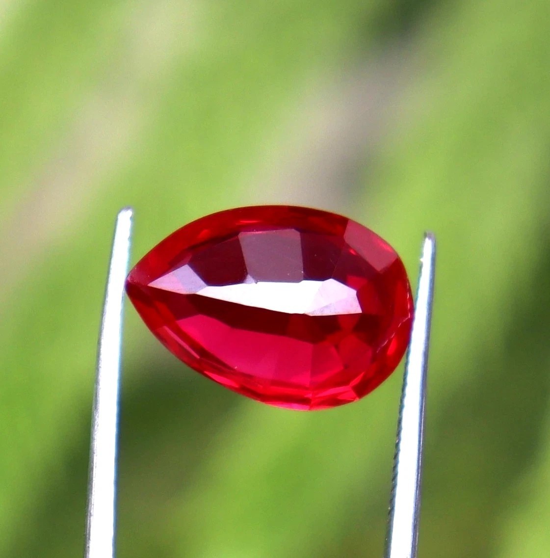 8-10 Ct Red Ruby BURMA Pigeon Blood Pear Cut Certified Loose Gemstone Best Offer