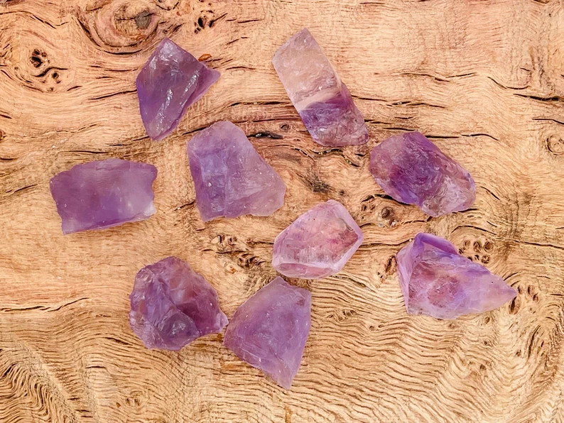 3PCS Genuine Amethyst Raw Stone Rough Amethyst Crystal Chunk Healing Home Decor