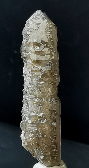 Smoky Elestial Quartz Crystal Point with Etching and Regrowth Inner Mongolia